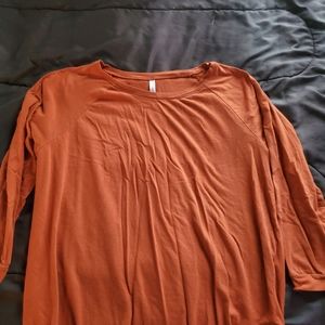 women 2x burnt orange long sleeve tee